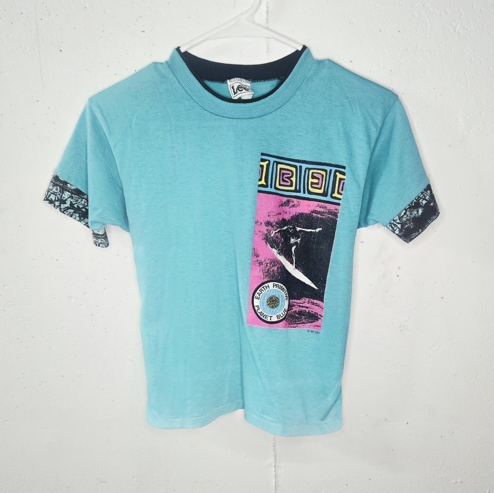 Vintage Lee Kids Turquoise Graphic Surfer Tee